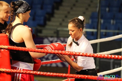  Półfinały 13. Mistrzostw Polski Kobiet w Boksie kategoria 75 kg: Lidia Fidura (GUKS Carbo Gliwice) - Wioleta Michalska (Legia Warszawa) RSC 4