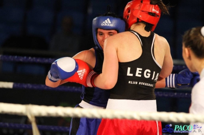  Półfinały 13. Mistrzostw Polski Kobiet w Boksie kategoria 75 kg: Lidia Fidura (GUKS Carbo Gliwice) - Wioleta Michalska (Legia Warszawa) RSC 4