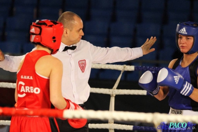 Półfinały 13. Mistrzostw Polski Kobiet w Boksie kategoria 57 kg: Jadwiga Stańczak (GUKS Carbo Gliwice) - Sylwia Pel (GUKS Carbo Gliwice) 3:0