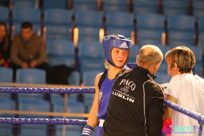 Półfinały 13. Mistrzostw Polski Kobiet w Boksie kategoria 57 kg: Jadwiga Stańczak (GUKS Carbo Gliwice) - Sylwia Pel (GUKS Carbo Gliwice) 3:0