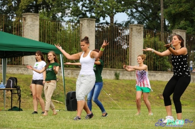 Zajęcia zumby z Iwoną Karpińską-Spasówką przed meczem Tytanów z Kraków Kings