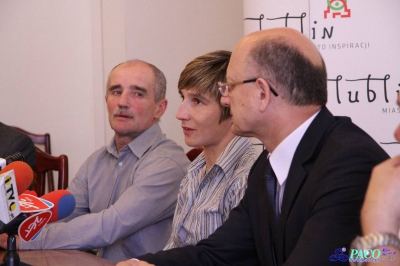 Karolina Michalczuk i trener Władysław Maciejewski gościli w ratuszu