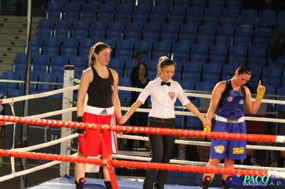  Półfinały 13. Mistrzostw Polski Kobiet w Boksie kategoria 75 kg: Lidia Fidura (GUKS Carbo Gliwice) - Wioleta Michalska (Legia Warszawa) RSC 4