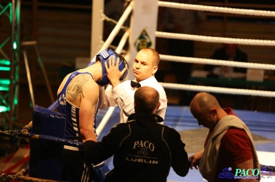 II Gala Boksu Amatorskiego w Zaklikowie: Dawid Iwiński (Walter Rzeszów) - Mateusz Gątnicki (Paco Lublin)